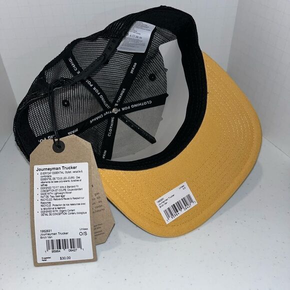 prAna Van Life Journeyman Snapback Mesh Trucker Hat yellow black camping NEW - Picture 3 of 5
